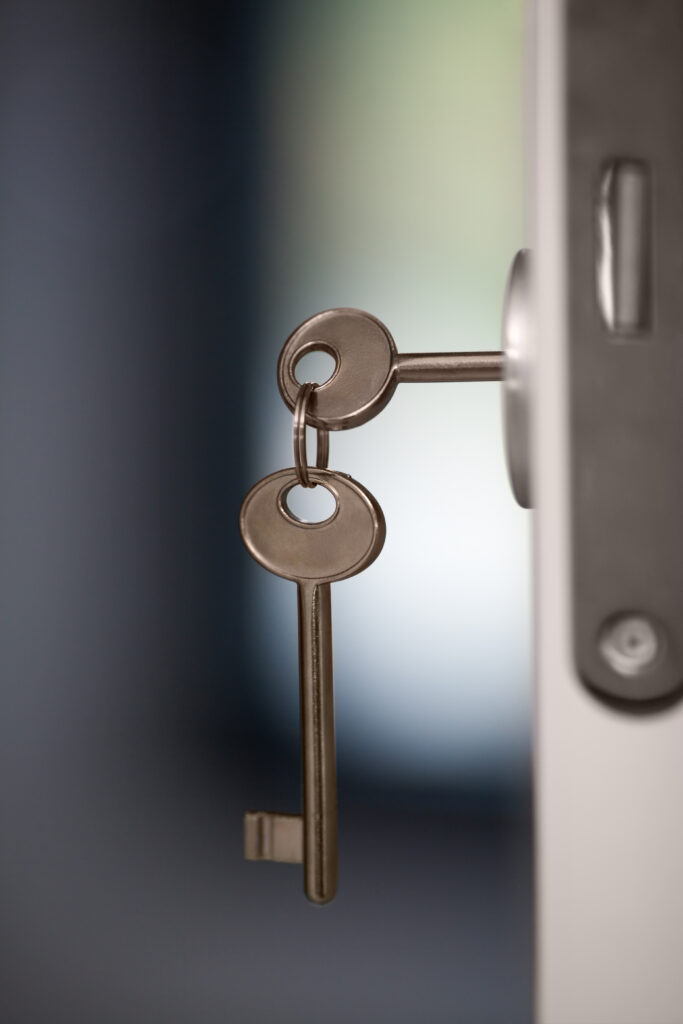 Keys in door lock